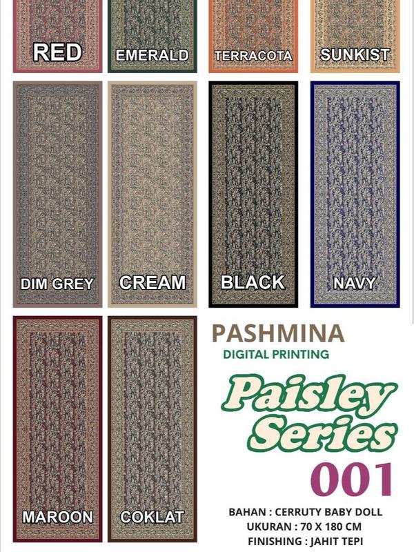 HIJAB PASHMINA DIGITAL PRINTING PAISLEY SERIES / PASMINA MOTIF MODEL TERBARU / HIJAB PASMINA CERUTY BABYDOLL PREMIUM MOTIF - Muslim 9