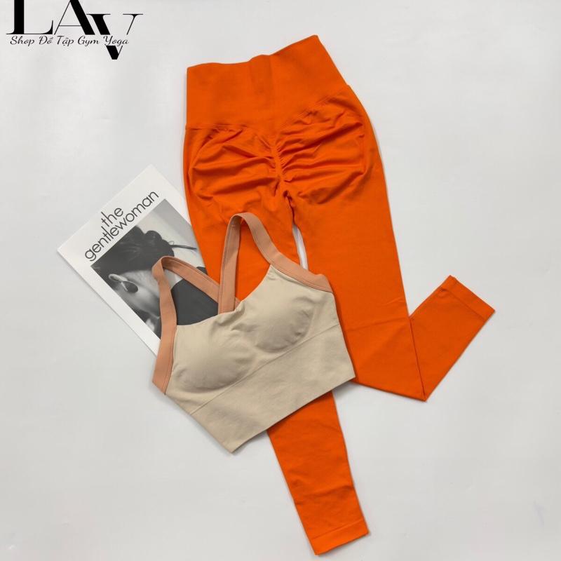Set đồ tập quần dài leggings chun mông áo bra mút đúc MITAO mix set - LAV Activewear