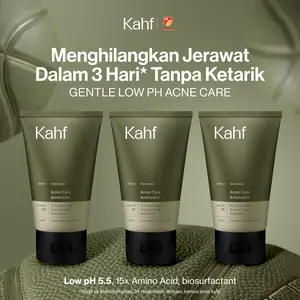[KAHF BUNDLE 3IN1 PAKET FACIAL WASH] Triple Pack Face Wash 100 ml - Sabun Cuci Muka Pria Brightening, Acne, Oily, Comedo, Sensitive Skin - Wajah Glowing, Jerawat Hilang, Bebas Minyak - Gentle Cleanser Low pH for Daily Use