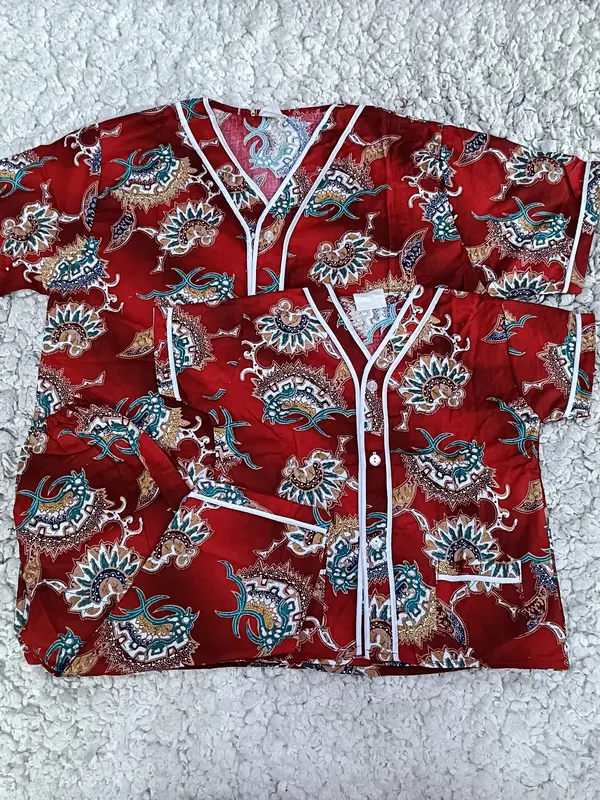 BAJU TIDUR PIYAMA BAGANSIAPIAPI COUPLE MOTIF NAVY/MERAH/MIX/BATIK Katun 6