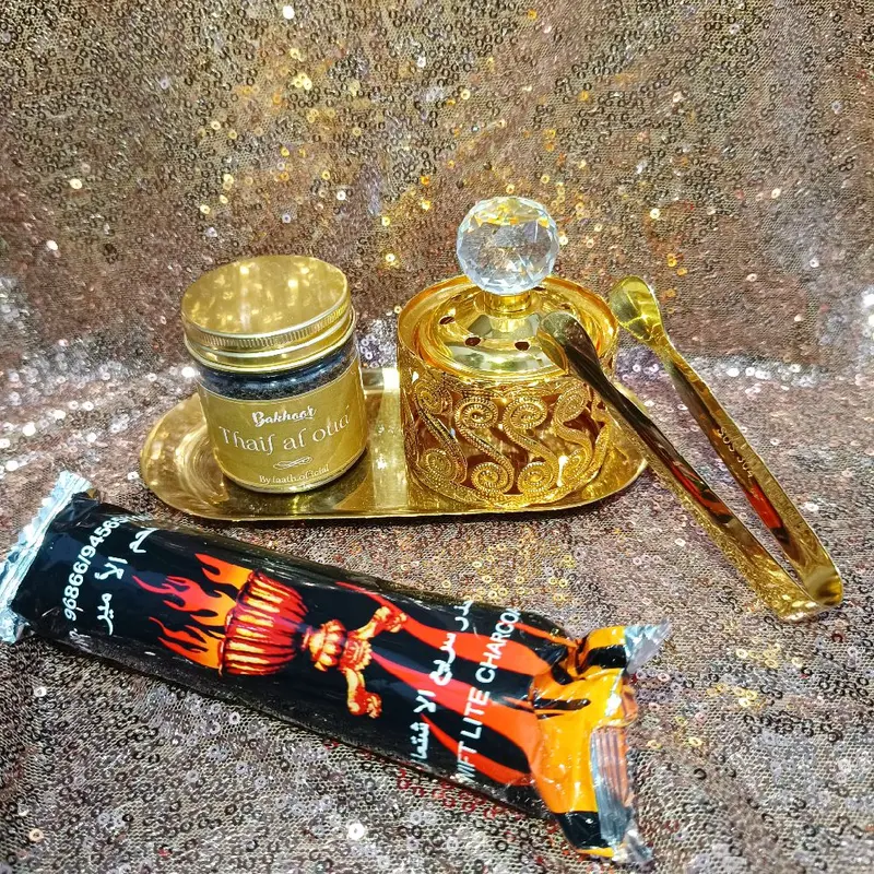 mabkhara set minimalis / mabkhara set murah | mabkhara arab | bukhoor set | dupa set Emas Pengharum 0