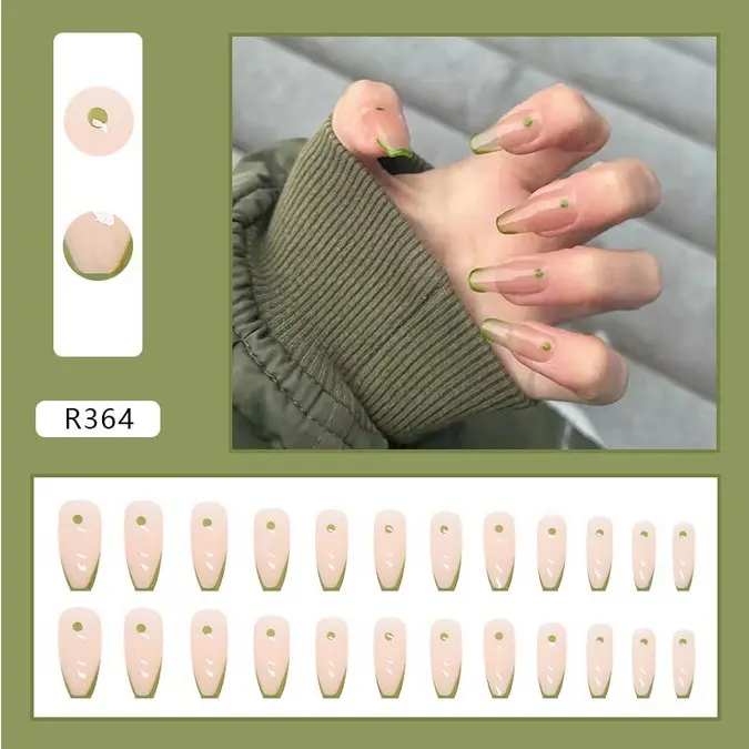 NLT - 24pcs Kuku Palsu Free Lem Jelly 24pcs/Fake Nail Art Fashion Decoration/Fashion Acylic Nail 7