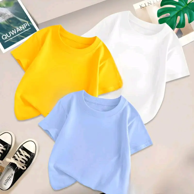 Kaos Polos Anak Baju Polos Anak Pria Wanita Kaos Polos Anak Bahan Cotton Combed 30s Fashion Anak Baju Basic Tee Anak T-shirt anak distro baju anak branded polos Polosan Anak Atasan Anak