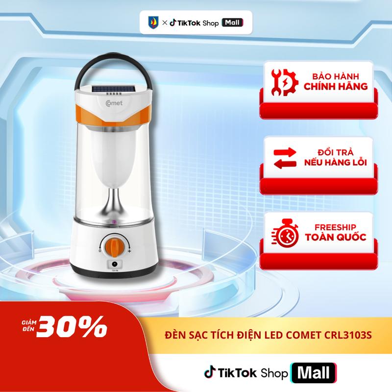  Đèn Sạc Tích Điện LED Comet CRL3103S - 10W - Năng Lượng Mặt Trời Siêu Sáng - Hàng Chính Hãng - Bảo Hành 12 Tháng 