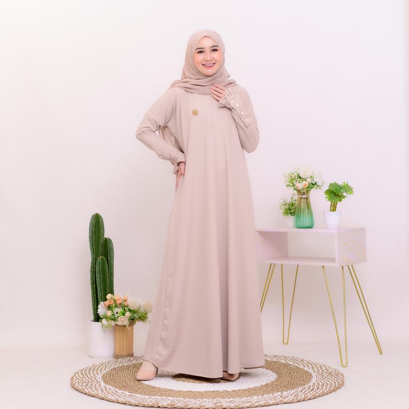 Gamis Arafah Bahan Snowy Knit Premium Adem Dan Lembut Anti Panas 3