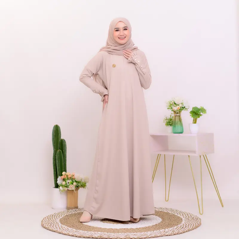 Gamis Arafah Bahan Snowy Knit Premium Adem Dan Lembut Anti Panas 3
