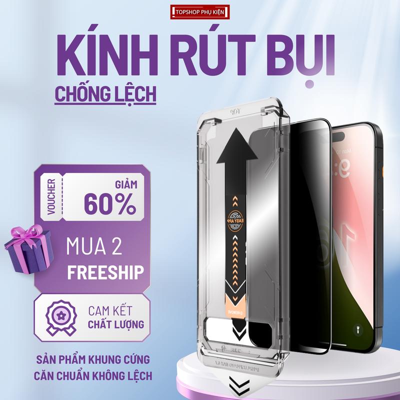 Kính Cường Lực iPhone Tự Dán Rút Bụi Black Arrow Dành Cho iPhone 12 Pro max 11 Promax X Xs max Xr  16 Pro max 15 Pro max 14 Pro max 13 Pro max Pro Plus ,Full Màn ,Cứng 9H