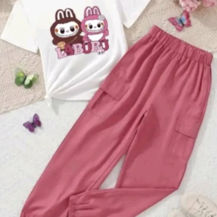 New Labubu Print Terno Pants For Kids 4 to 9 yrs old