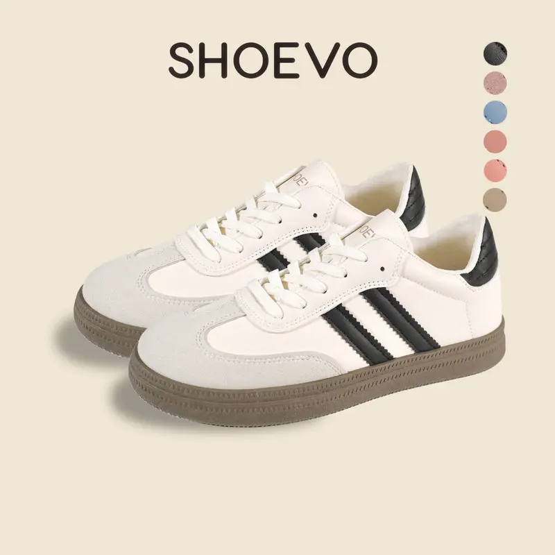 SHOEVO Sepatu Sam-ba Olahraga Wanita Casual dan Nyaman dengan Desain Ujung Bulat dan Bertali  Sneaker Sport  Merah/Biru ST093 0