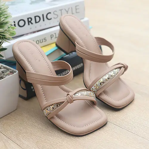 Cafana Sandal Hak Tahu Wanita Kyna SDH340 Heels Cewek Sol Karet 2
