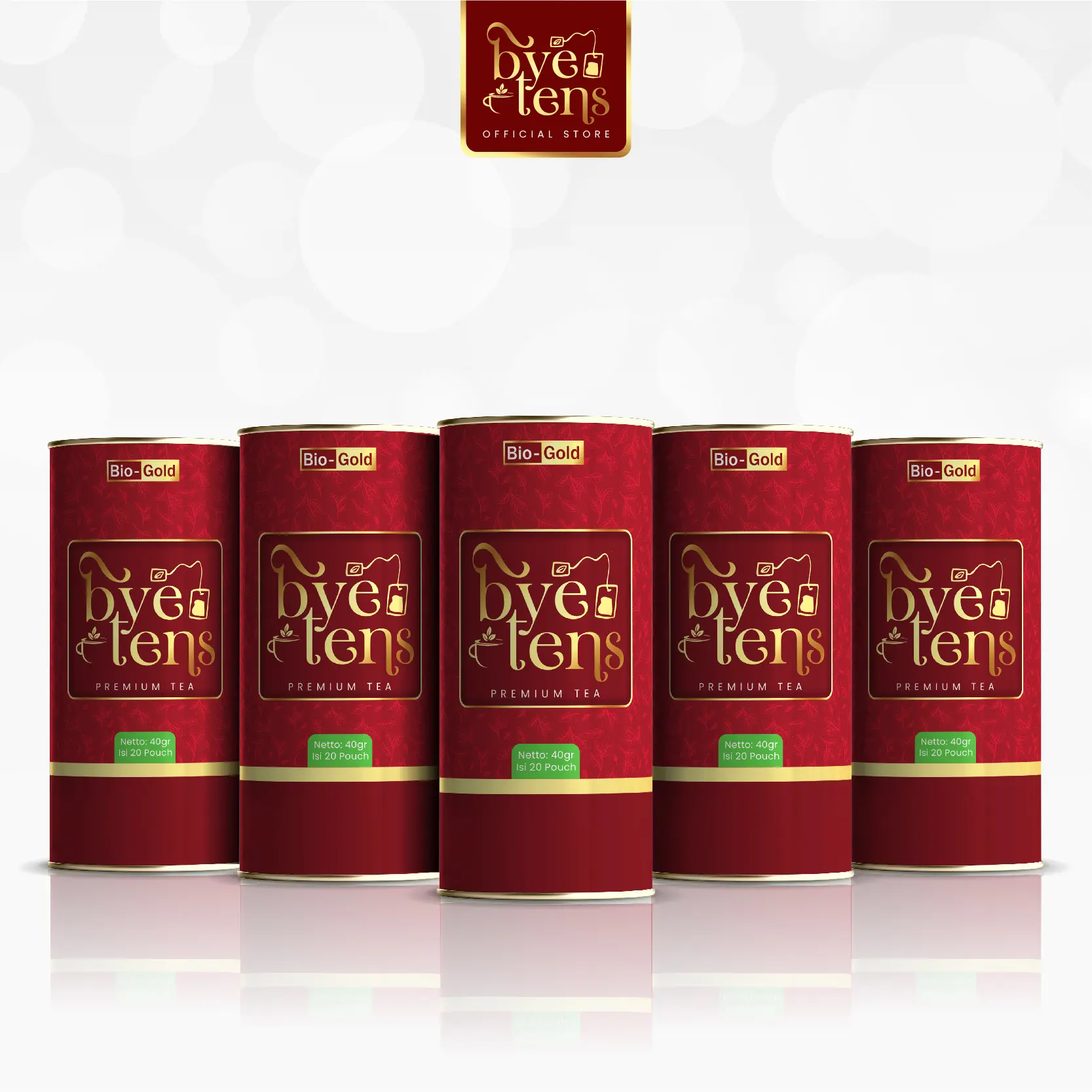 Bye Tens - Bundling 5 Kaleng Minuman  Herbal Alami Teh Hijau, Mengkudu, Seledri untuk Hipertensi & Kesehatan Jantung