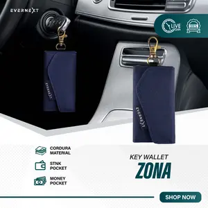 EVERNEXT Dompet Kunci Kendaraan Key Wallet Car Zona Gantungan Kunci Mobil Motor Dompet Kartu Dompet STNK