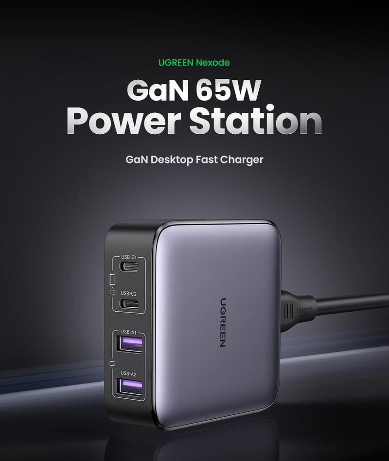 Product Introduction of 【rửa sạch kho】Bộ sạc để bàn, UGREEN, 65W GaN 2C2A, phích cắm Hoa Kỳ, SKU: 90735 0