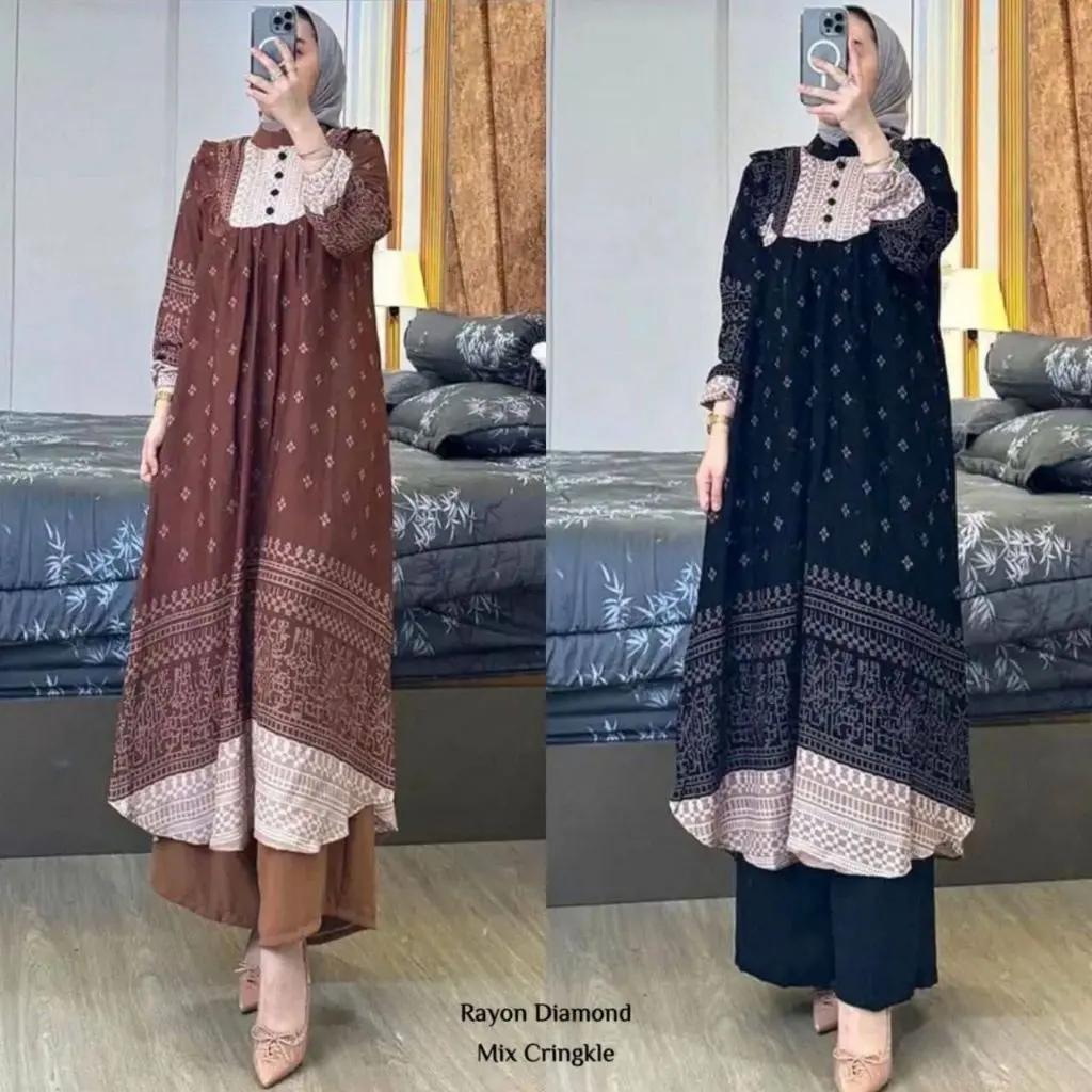 Setelan tunik wanita kekinian terbaru// DESYANA SET TUNIK