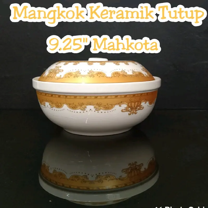 Mangkok saji keramik tutup 9.25" Mahkota Mangkok saji keramik Sultan Mahkota 2