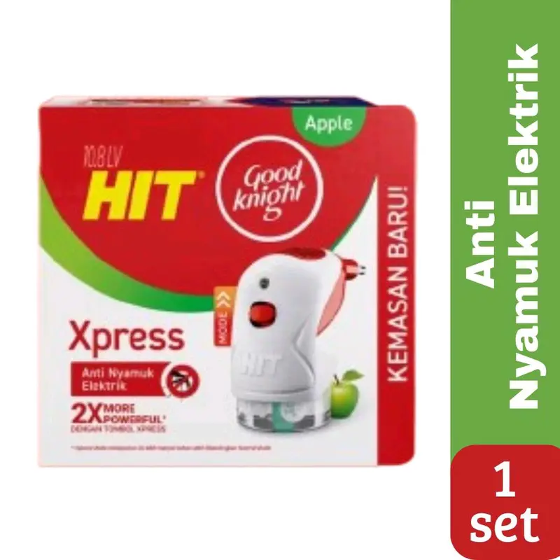 Hit Xpress Set Good Knight Anti Nyamuk Elektrik Plus Refill Apple 45 Hari - Hit Anti Nyamuk Colok Listrik 1