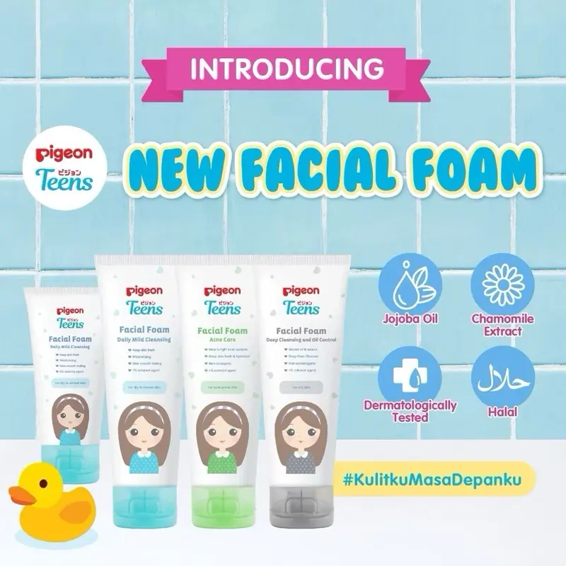 PIGEON TEENS FACIAL FOAM / FACE WASH  100ML 40ML Acne Care | All Skin Type | Deep Cleansing & Oil Control | Daily Mild Cleansing | Sabun Cuci Muka | Pembersih Wajah l Sabun Wajah Kulit Kering / Sensitif / Kulit Berjerawat