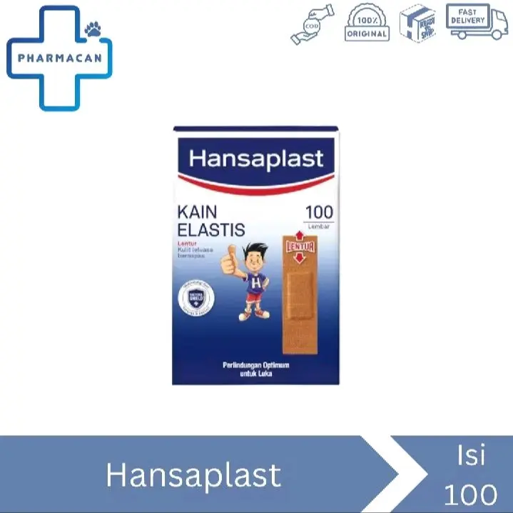 Hansaplast plester coklat elastis dan onemed transparan isi 100 dewasa 0