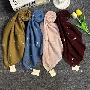 Hijab Segi Empat Paris Bordir Bunga / Segiempat Bunga Bordir Payet Series 2