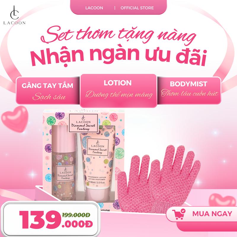 Combo Bodymist Body Lotion + Găng Tay Tắm Tẩy TBC Khử Mùi Toàn Thân Nam Nữ Hương Nước Hoa Dung Tích 90ml Hàng Chính Hâng An Toàn Cho Mọi Làn Da 