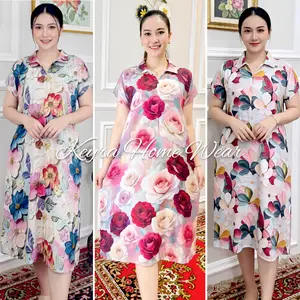 Keyra Dress Motif Kerah Rayon Premium Daster Motif Bumil dan Busui Daster Wanita Kekinian