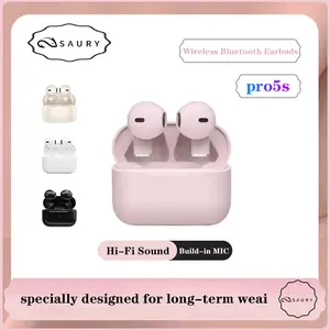 Saury PRO5S Earbuds (FREE CASE) HiFi Grade Stereo iPX5 Waterproof Built-in Microphone, ENC Noise Reduction for iPhone and Andriod Touch Contro Earphones Tws Wireless