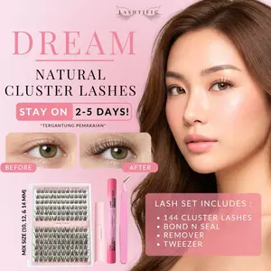 [BUNDLING] LASHTIFIC Bulumata palsu Dream W55 Individual Lashes Cluster Lash Fake Lash 10-14mm | Set | Lem + Remover | Eyelash Extension bulu mata tempel
