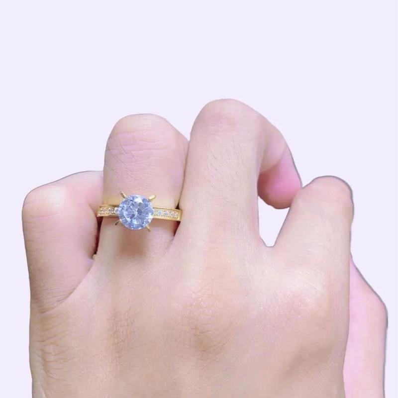 Nhẫn đính đá nhô to , chất liệu titan cao cấp không gỉ, bền màu 1-2 năm, tắm giặt thoải mái, không dị ứng da thiết kế thời trang sang chảnh dành cho nữ giới, women, trang sức, phụ kiện, nhẫn.