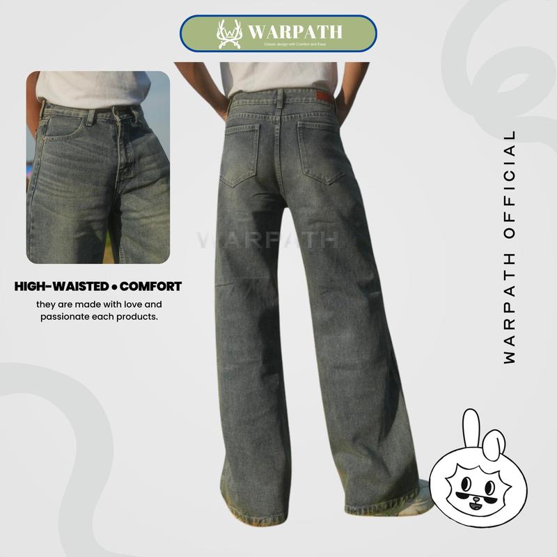 WARPATH - Highwaist Kulot Straight Jeans Baggy Loose Retro Vintage Celana Panjang Pria Nyaman Non Stretch COOLGY 9281 1
