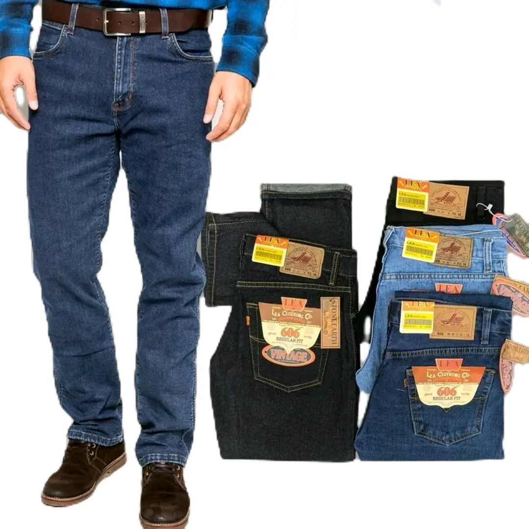 Celana jeans LEA 606 Original Denim Pria standar Reguler Hitam Biru Garmen -Bottom Man long Pants Nyaman muda jeans rucasx Panjang