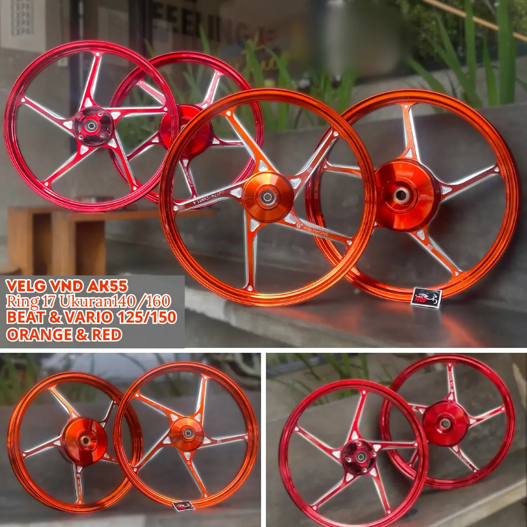 Velg VND AK55 Ring 17  AEROX/JUPITER/MXKING/MXDD/BEAT/ VARIO 125/150 MIO M3