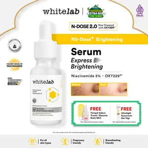 [FLASHSALE] - WHITELAB N5-DOSE+ 2.0 BRIGHTENING SERUM - NIACINAMIDE 5% - SERUM CERAH MAKSIMAL UNTUK KULIT SENSITIF DAN BERMINYAK DENGAN OXY229 & HYALURONIC [BPOM]