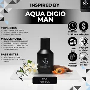 Nice Perfume Aqua Digio Man Parfum Pria Segar & Maskulin dengan Aroma Lime Lemon Bergamot Jasmine Cocok untuk Daily Office & Aktivitas Outdoor