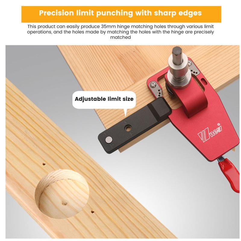 Product Introduction of 35mm Hinge Boring Jig Woodworking Hole Drilling Guide Locator with Fixture Aluminum Alloy Hole Opener Template Tools 28