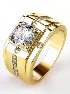 1個 豪華キュービックジルコニアリング メンズ用 結婚式 婚約 記念日 パーティージュエリー バレンタインデーギフト