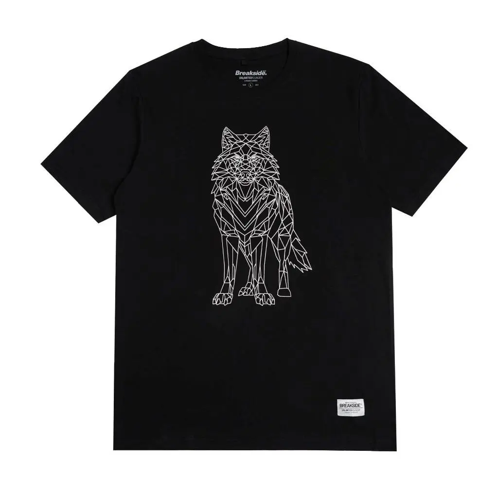 Breakside T-shirt Line Wolf - Black Kaos Pria