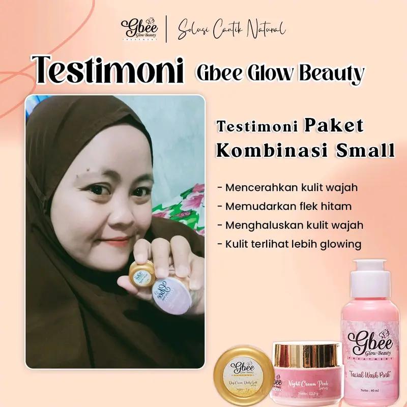 Gbee Glow Beauty Paket Kinclong Small Kombinasi Pink Mencerahkan Dan Hasil Glowing Untuk Kulit Wajah Sensitif 7