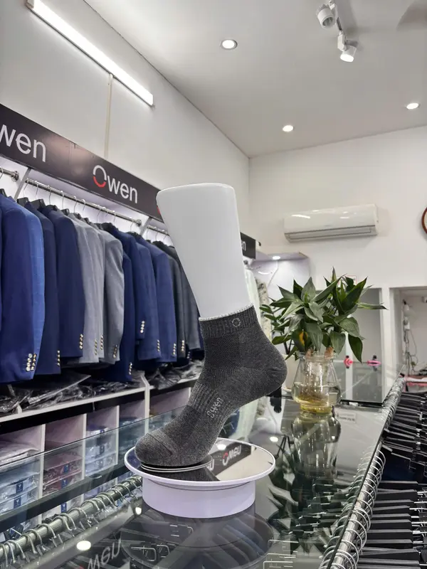 OWEN - Tất cổ trung nam cao cấp OWEN chính hãng viền cổ 100% cotton thoáng khí, khử mùi 3