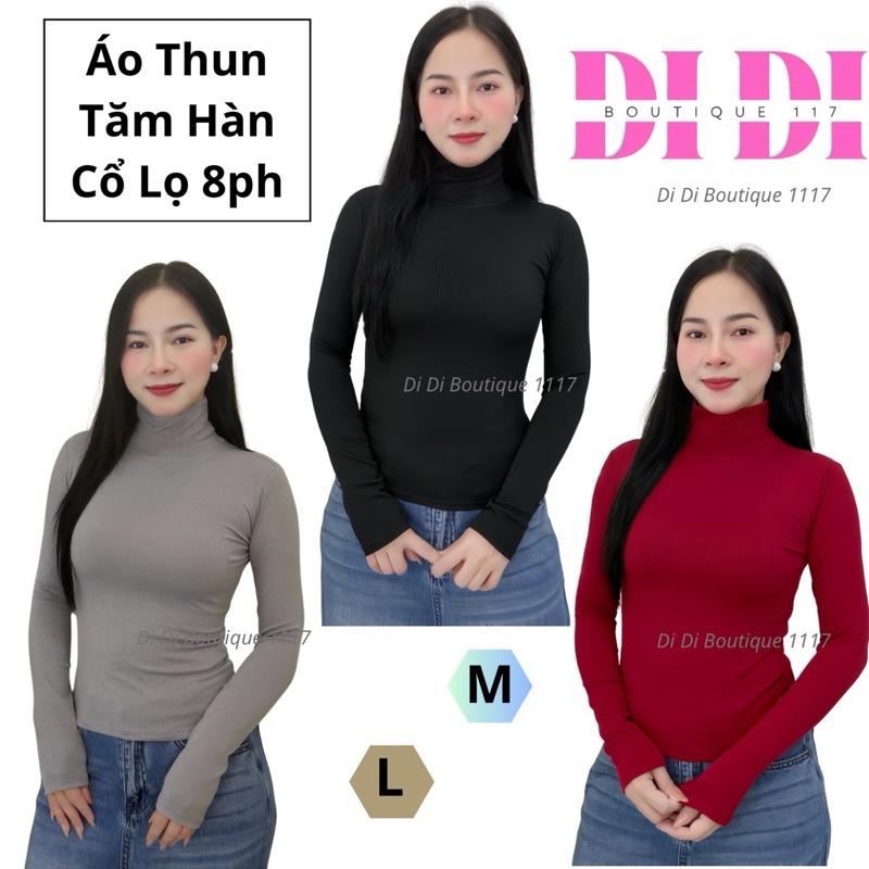  Combo 3 áo thun nữ tay dài cổ lọ form dài ôm body .Chất thun tăm hàn  loại dày mịn mát ủ kem ,không xù lông ko nhão vải . Di Di boutique 1117 
