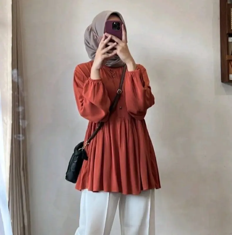 Onella Blouse Atasan Wanita - Atasan Kekinian Fit to L - Terbaru Bahan Rayon Adem - BISA COD 3