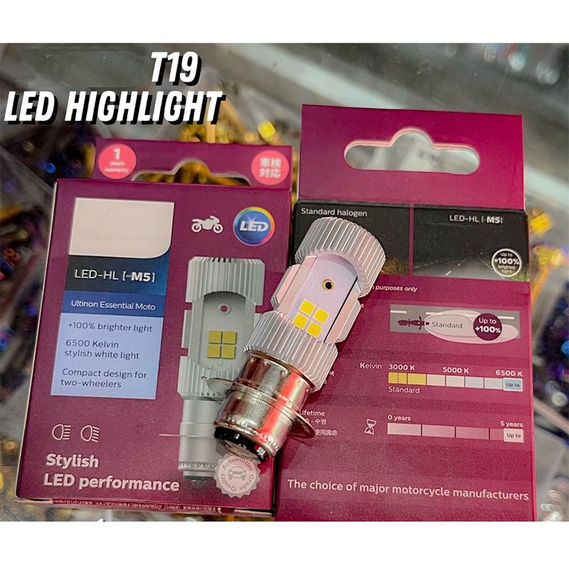 SUPER BRIGHT MOTORCYCLE HEADLIGHT LED LIGHT BULB T19 LAMPU DEPAN ...