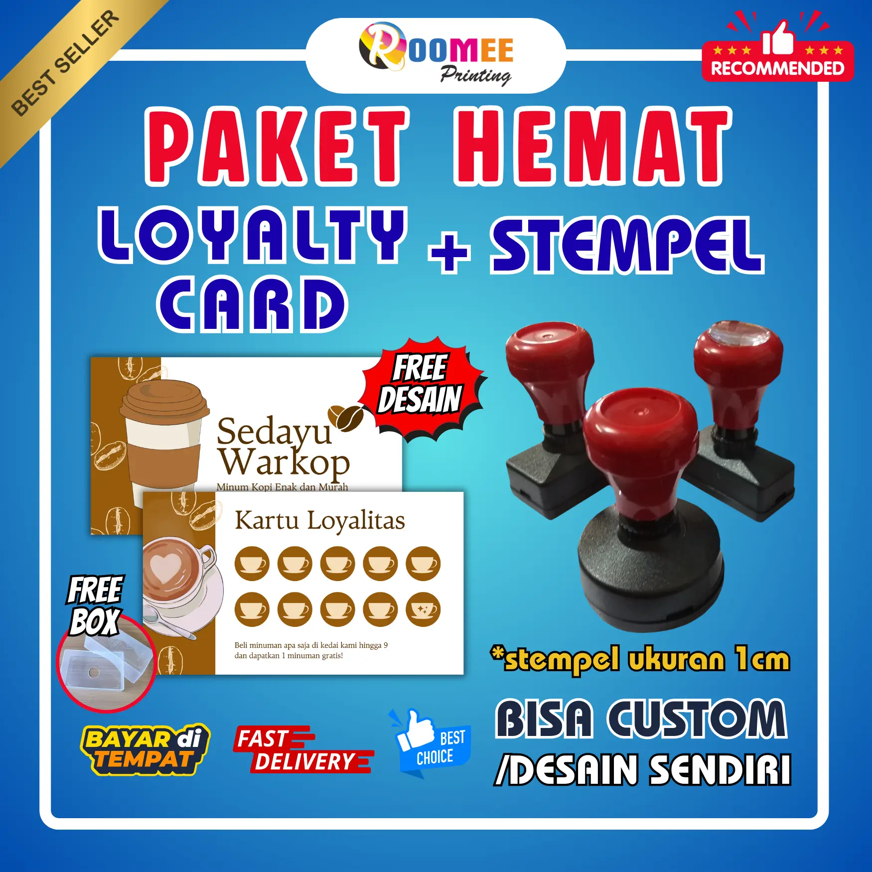 CETAK PAKET LOYALTY CARD + STEMPEL | KARTU MEMBER | LOYALTY CARD | MEMBER CARD | FREE DESAIN