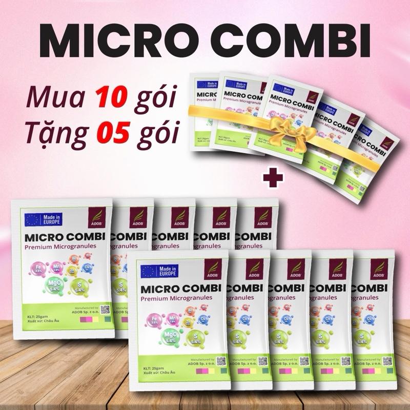 10 Gói Tặng 5 Phân Bón Lá Micro Combi Châu Âu. 1 Gói 25gram Pha 200 Lít Nước. Giúp Xanh Dày Lá Ra Hoa Nuôi Hoa Xanh Trái.