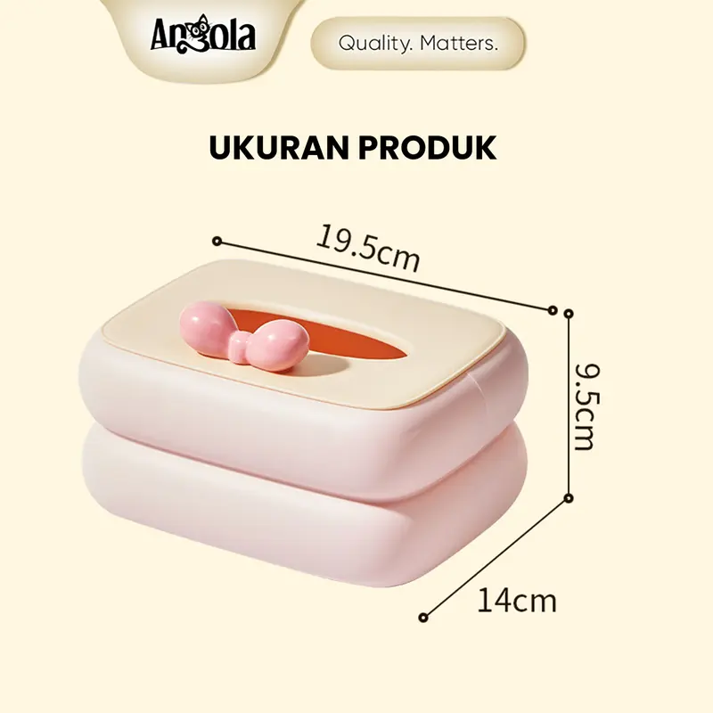 ANGOLA Kotak Tisu Kue/Coquette Style D69 Tissue Box/ Kotak Tisu Warna Pastel 8