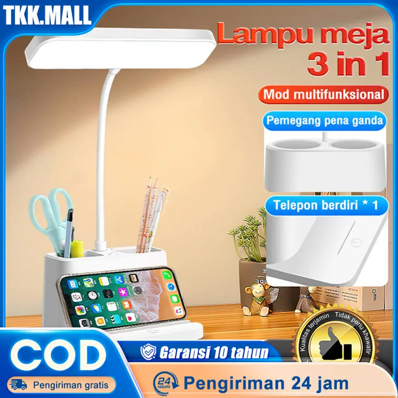 【Garansi 10 tahun】Lampu Meja Anti Rabun Untuk Anak-anak Hanya Untuk Perawatan Mata Multifungsi Kecerahan Yang Dapat Disesuaikan Kapasitas Besar Diperpanjang 0
