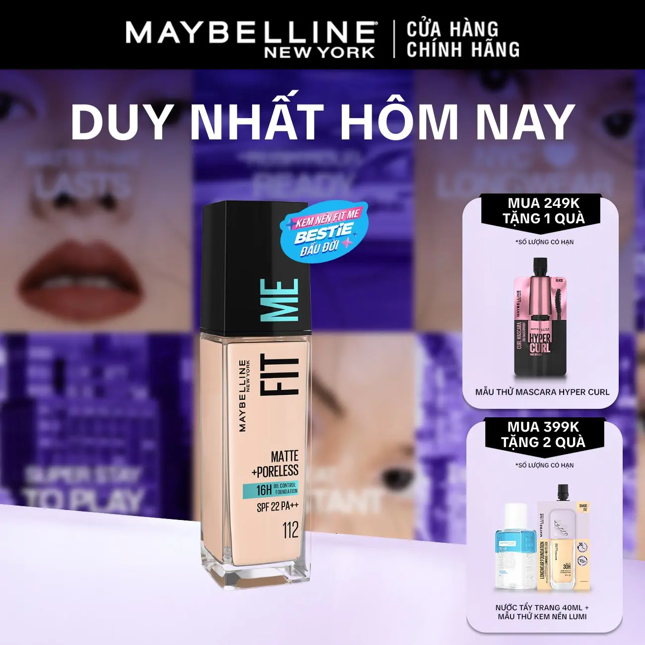 Kem nền mịn nhẹ kiềm dầu Fit Me Maybelline New York Matte Poreless Foundation 30ml