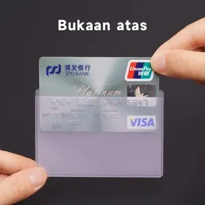 Sarung Kartu Anti-Demagnetisasi Sarung Kartu Identitas Transparan Buram Sarung Pelindung Kartu Bank Tahan Air Tempat Kartu Dokumen Tempat Penyimpanan Kartu Barang Praktis Dan Bermanfaat