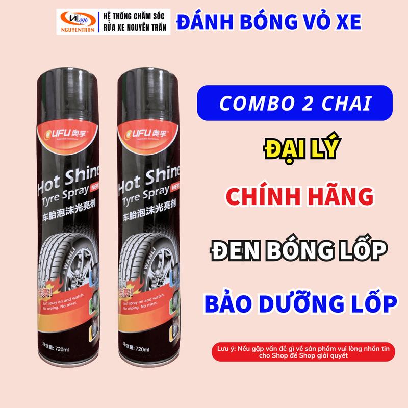 COMBO 2 CHAI CHẤT ĐÁNH BÓNG VỎ XE HOT SHINE