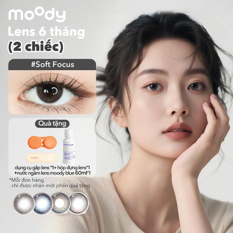 Kính áp tròng Moody LENS 6 tháng Tốt Lens Mắt Chụp Kỷ Yếu màu nâu tự nhiên đen Lens Mắt 14.2 - 14.5mm Cận 0-7 độ
