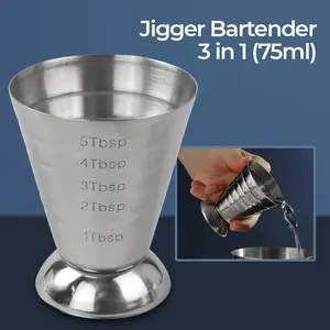 Gelas Ukur Bartender Multilevel Jigger Bar 3in1 75ml - 304